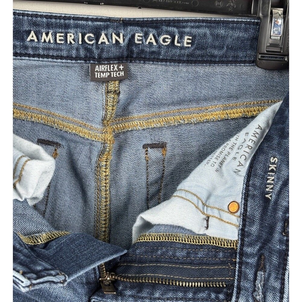American Eagle Jeans Mens 30x32 Blue Skinny Airflex+ Stretch Denim - Picture 7 of 7